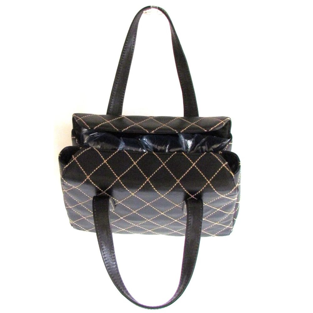 Chanel Wild Stitch Brown Leather Squared Diamond Stitching Top Handle Bag - Picture 10 of 13